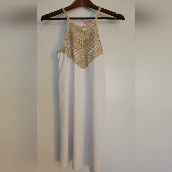 Lilly Pulitzer while and gold pearl soft shift dress, size 4 - Picture 2 of 14